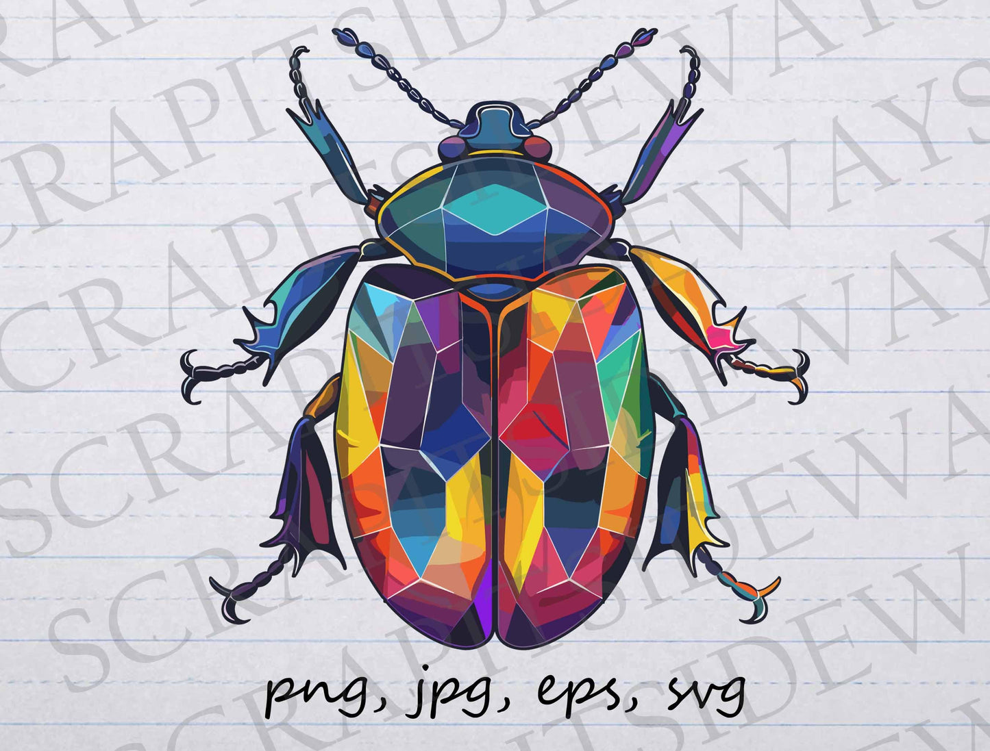 beetle made of gemstones clip art clipart vector graphic svg png jpg eps crystal beetle, gem beetle, insect, jeweled beetle