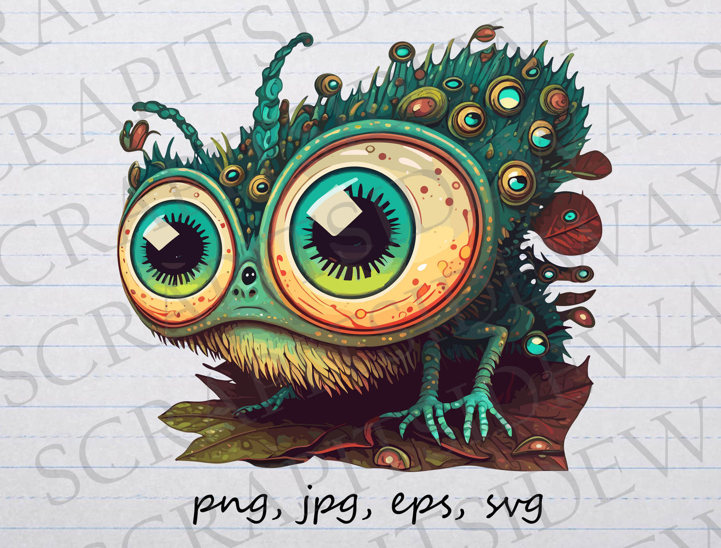 Eyeball creature clipart vector graphic svg png jpg eps fantasy monster