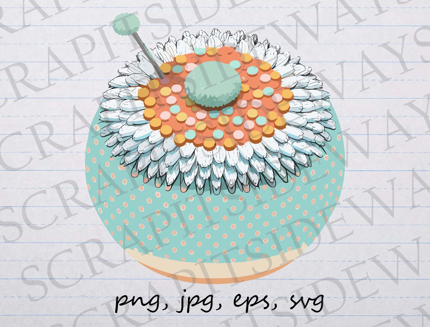 Pincushion clip art clipart vector graphic svg png jpg eps, quilting, sewing, sewer, seamstress, pin holder