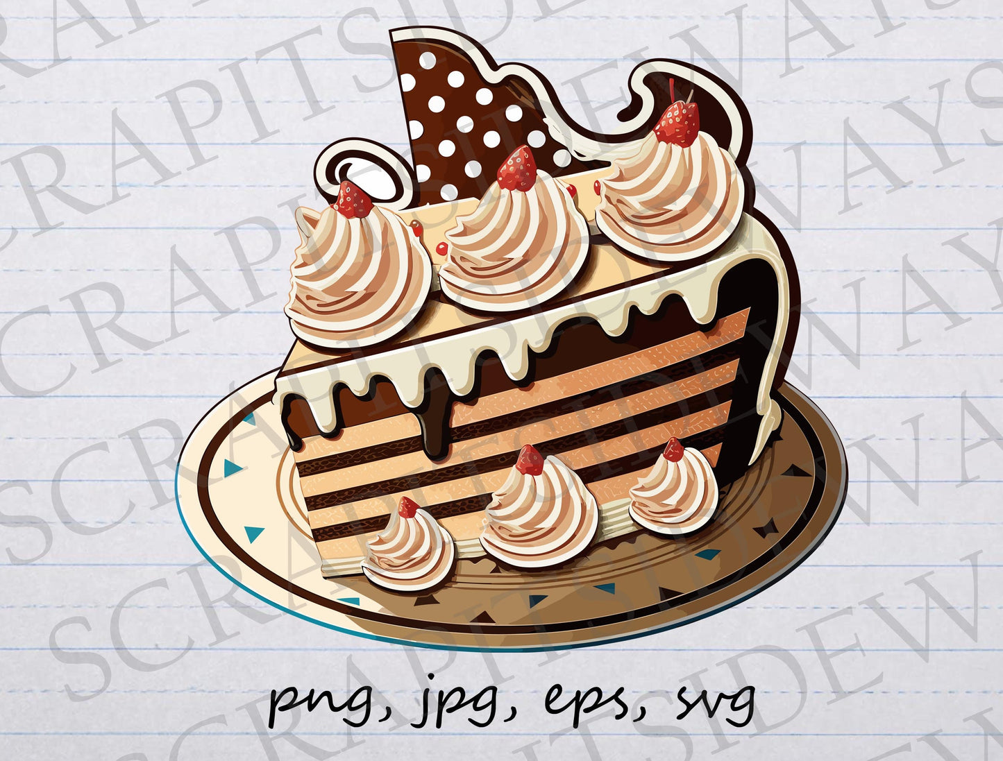 Birthday cake clipart vector graphic svg png jpg eps sweets dessert