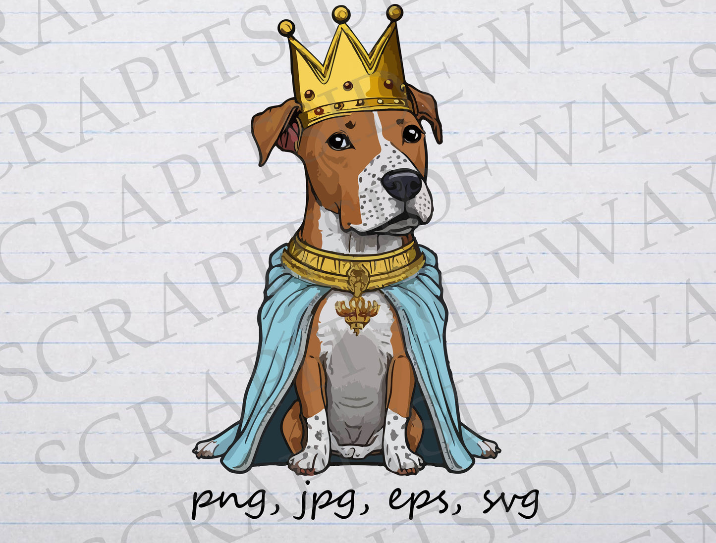 Dog king clipart vector graphic svg png jpg eps king of the house