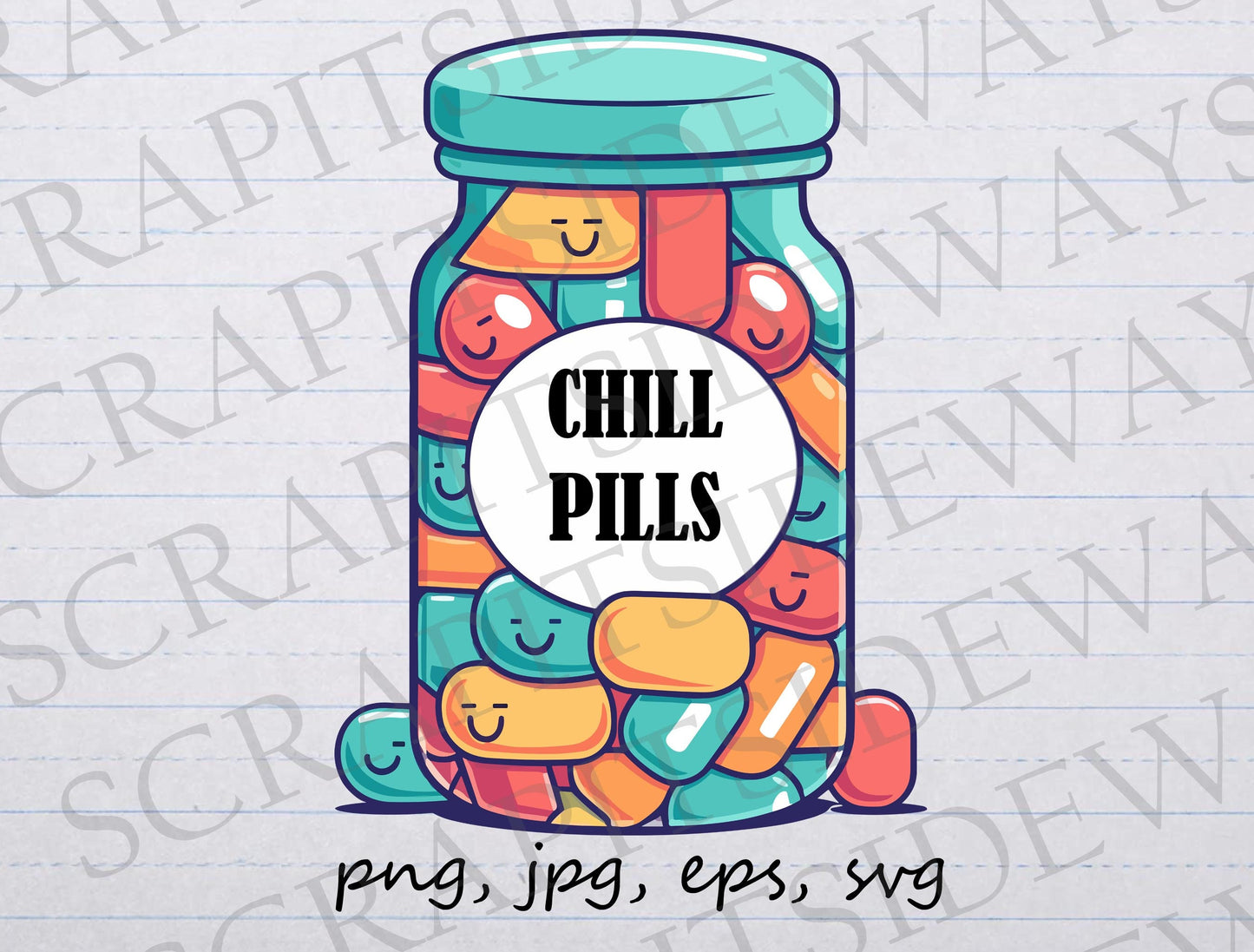 Chill pills clipart vector graphic svg png jpg eps clipart funny medicine relax medicated