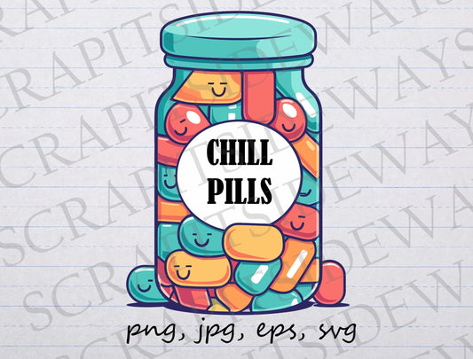 Chill pills clipart vector graphic svg png jpg eps clipart funny medicine relax medicated