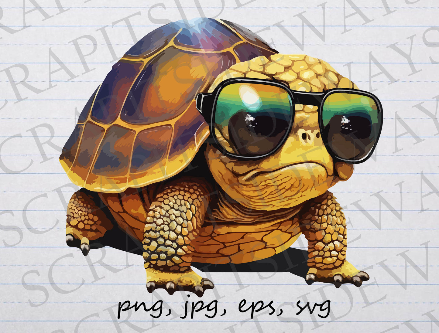 Turtle in sunglasses clipart vector graphic svg png jpg eps cute turtle glasses