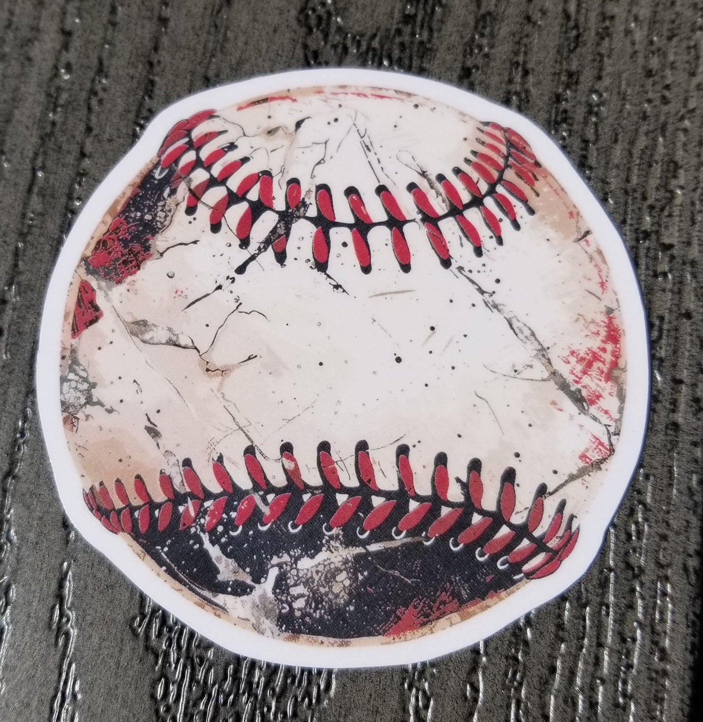 Grunge baseball vinyl sticker 3 inches, water resistant decal, sports, America's pastime, baseball lover, baseball player