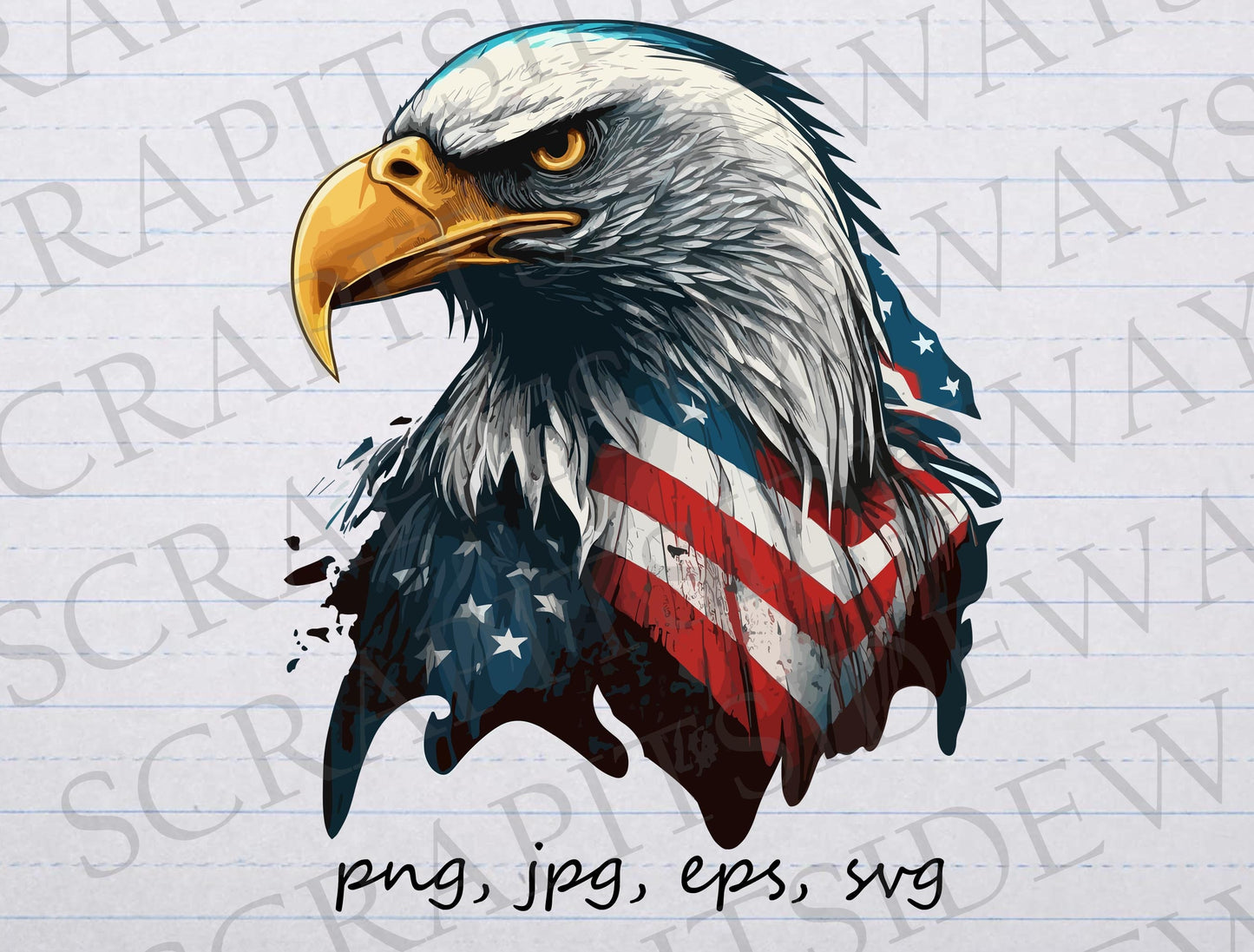 American Flag Bald eagle clipart vector graphic svg png jpg eps bird America USA Independence day patriotic