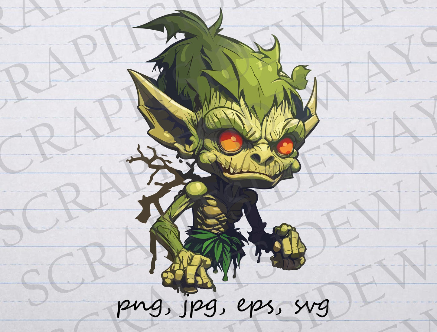 Forest goblin clipart clip art vector graphic svg png jpg eps creature sticker design t-shirt design cute goblin, earth goblin