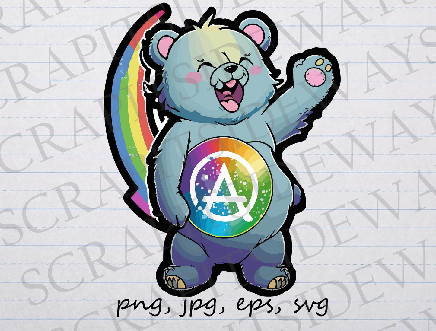 Anarchy bear clipart vector graphic svg png jpg eps cute anarchist cute protester