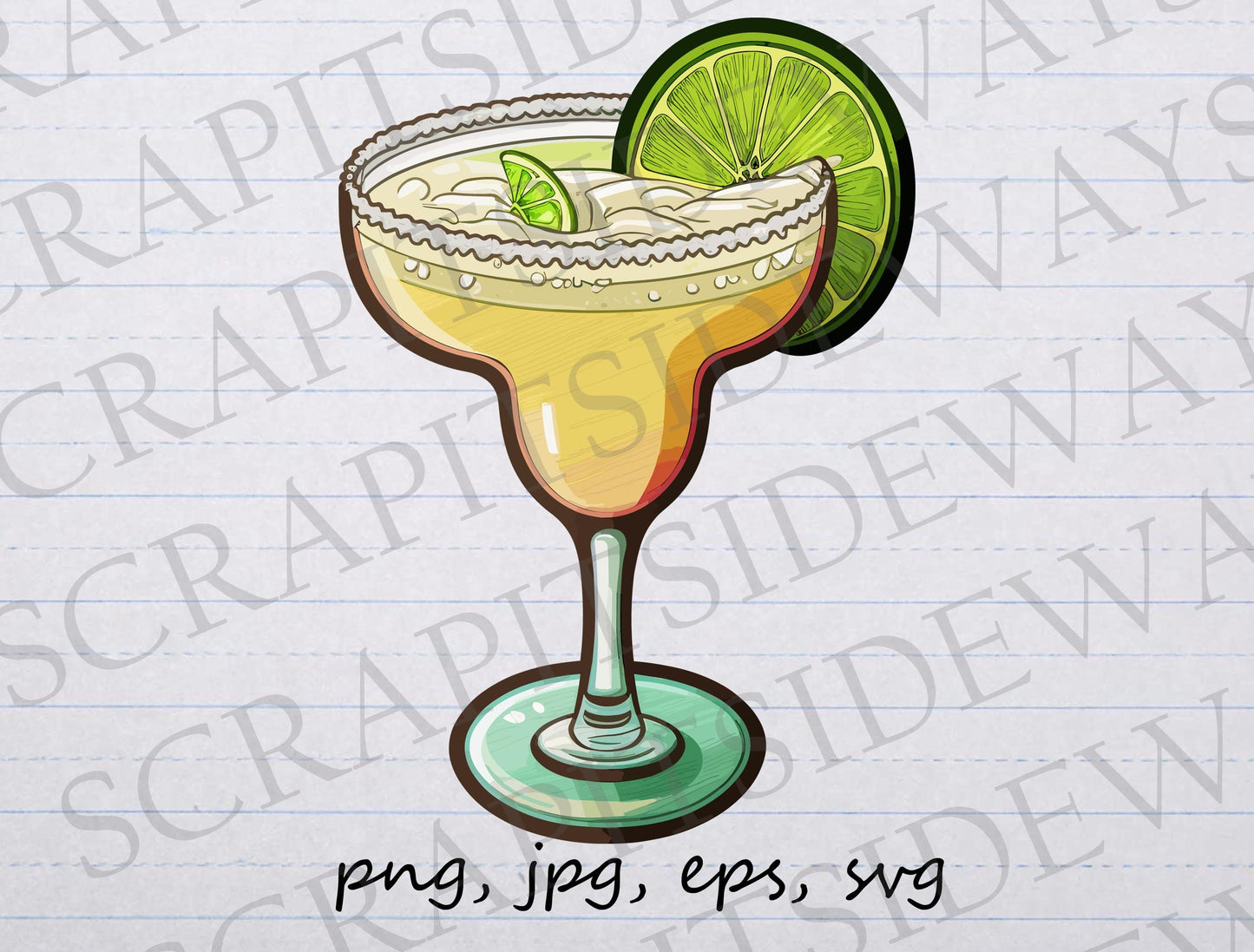 Margarita fancy drink clip art clipart vector graphic svg png jpg eps beverage vacation summer