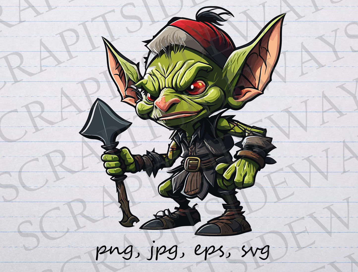 Fantasy goblin clipart vector graphic svg png jpg eps creature D and D dungeons and dragons sticker design t-shirt design