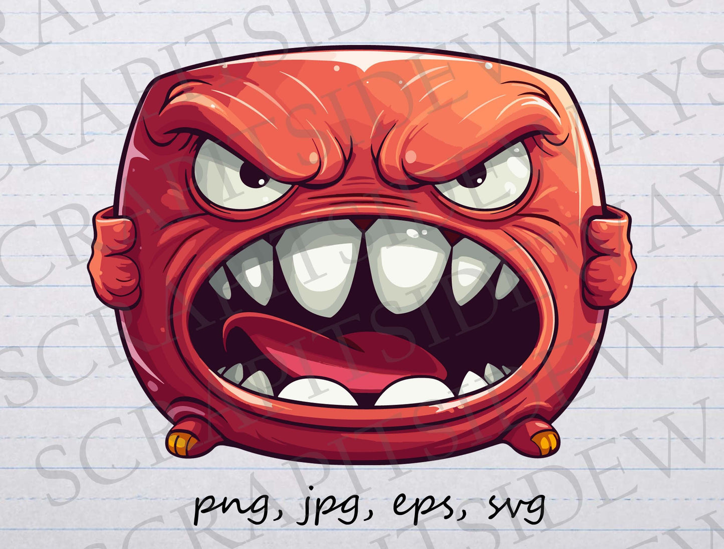 Angry Stomach clip art clipart vector graphic svg png jpg eps cute body part hungry angry hangry