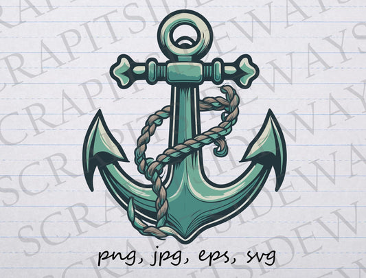 Boat anchor clipart vector graphic svg png jpg eps nautical weight boating sailing