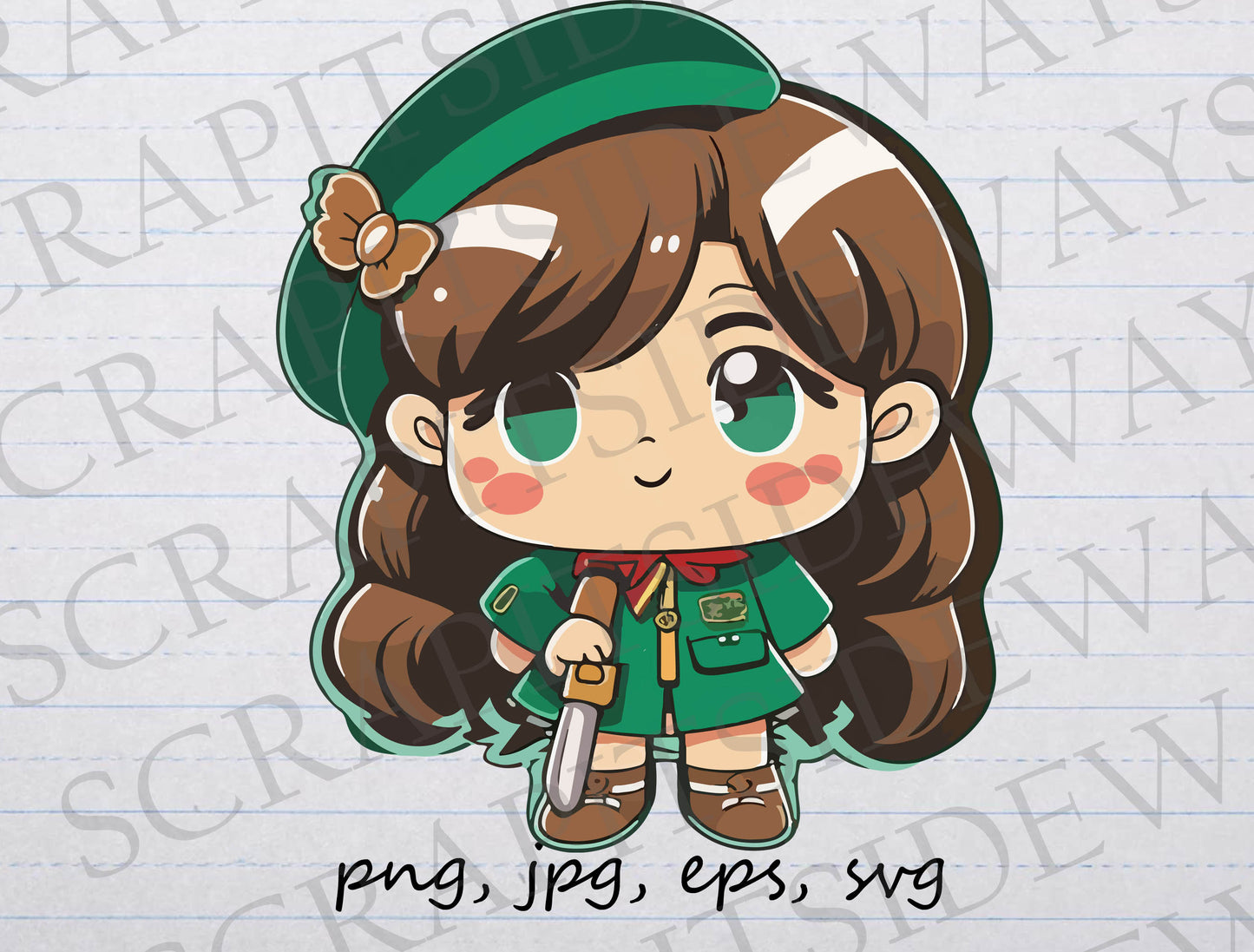 Cute Girl Guide clipart vector graphic svg png jpg eps girl scout beaver scout