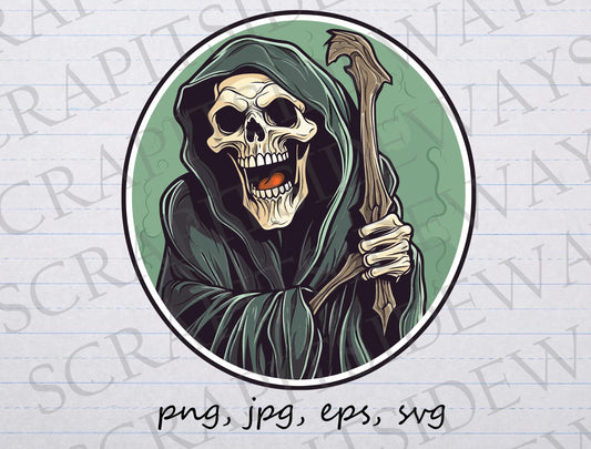 Death laughing grim reaper clipart vector graphic svg png jpg eps funny death