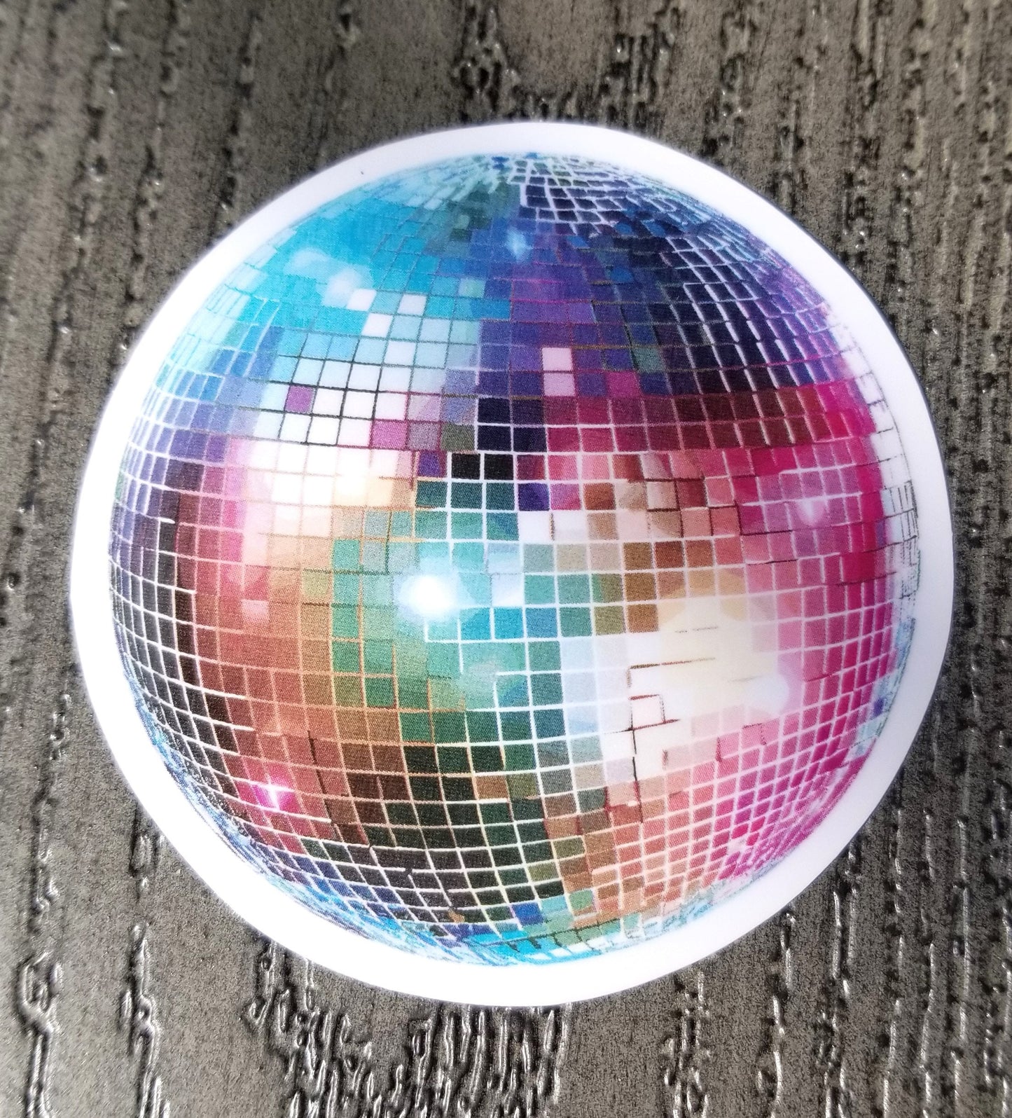 Disco Ball vinyl sticker 3 inches, water resistant decal, retro music, disco fever, disco lover, vintage music, 1970s disco