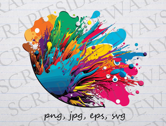 Paint splatter clipart vector graphic svg png jpg eps spilled paint