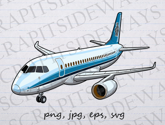 Commercial Airplane clipart clip art vector graphic svg png jpg eps plane, vacation, plane, fly, pilot, adventure