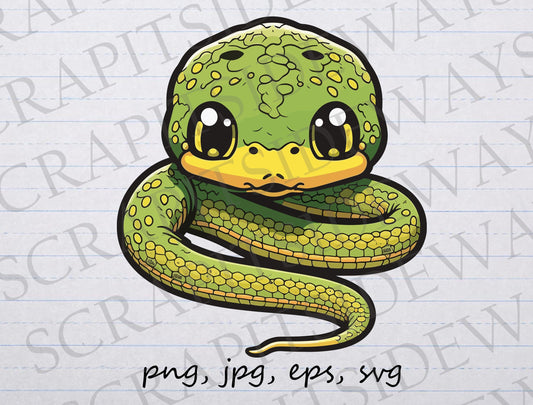 Cute baby snake 2 clipart vector graphic svg png jpg eps t-shirt design sticker design