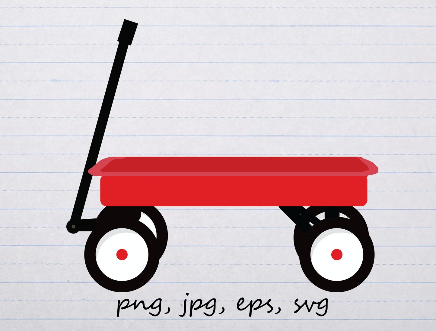 Red Wagon clipart vector graphic svg png jpg eps birthday christmas easter