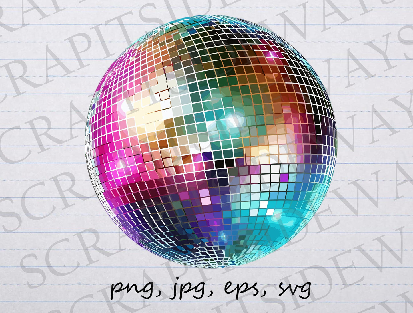 Retro Disco Ball clipart vector graphic svg png jpg eps sticker design t-shirt design discotheque disco party retro music 1970s