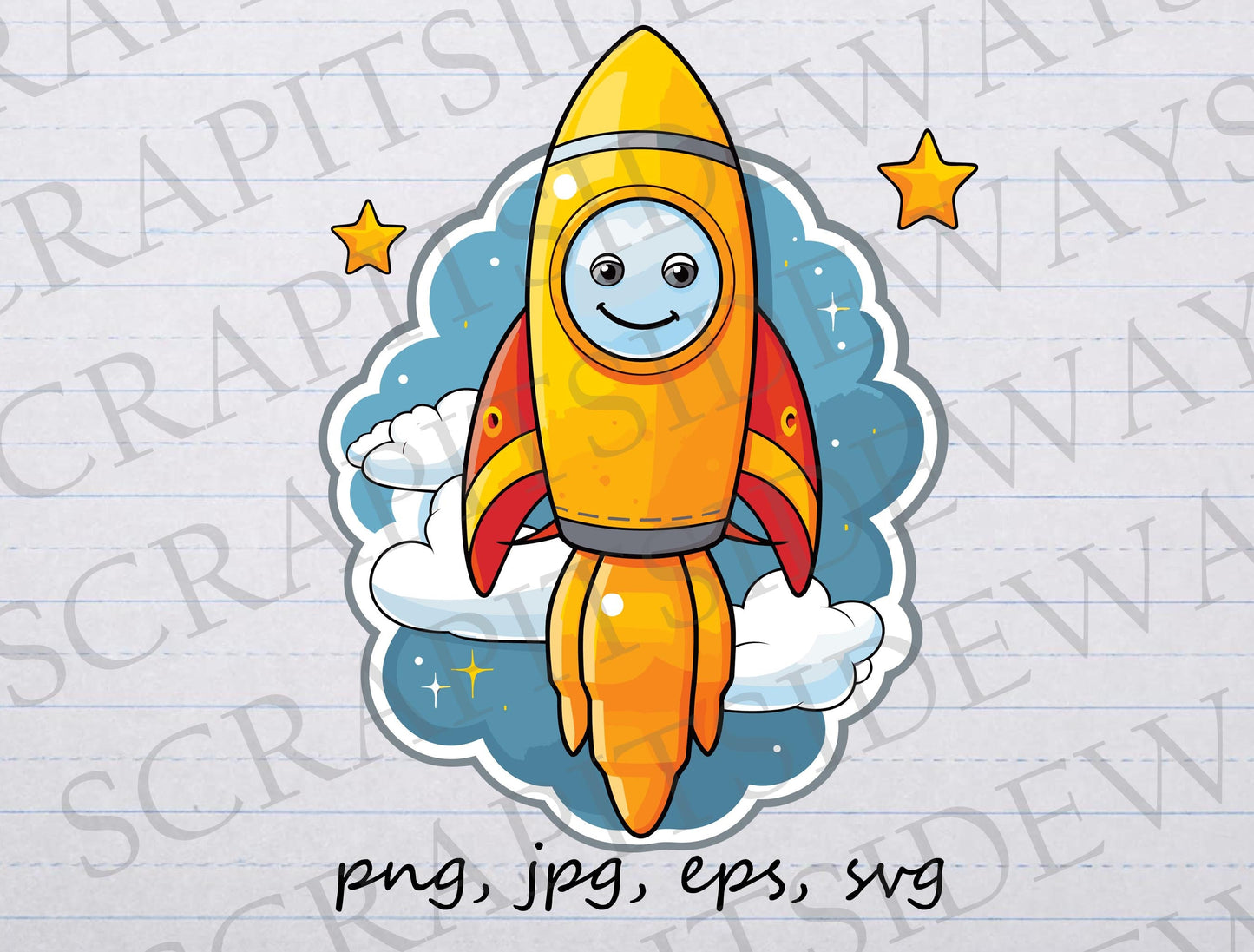 Cute rocket ship clip art clipart vector graphic svg png jpg eps, space ship, spaceship, space shuttle, kids rocket ship, kids space ship