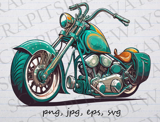 Motorcycle clipart vector graphic svg png jpg eps clipart hog vehicle chopper