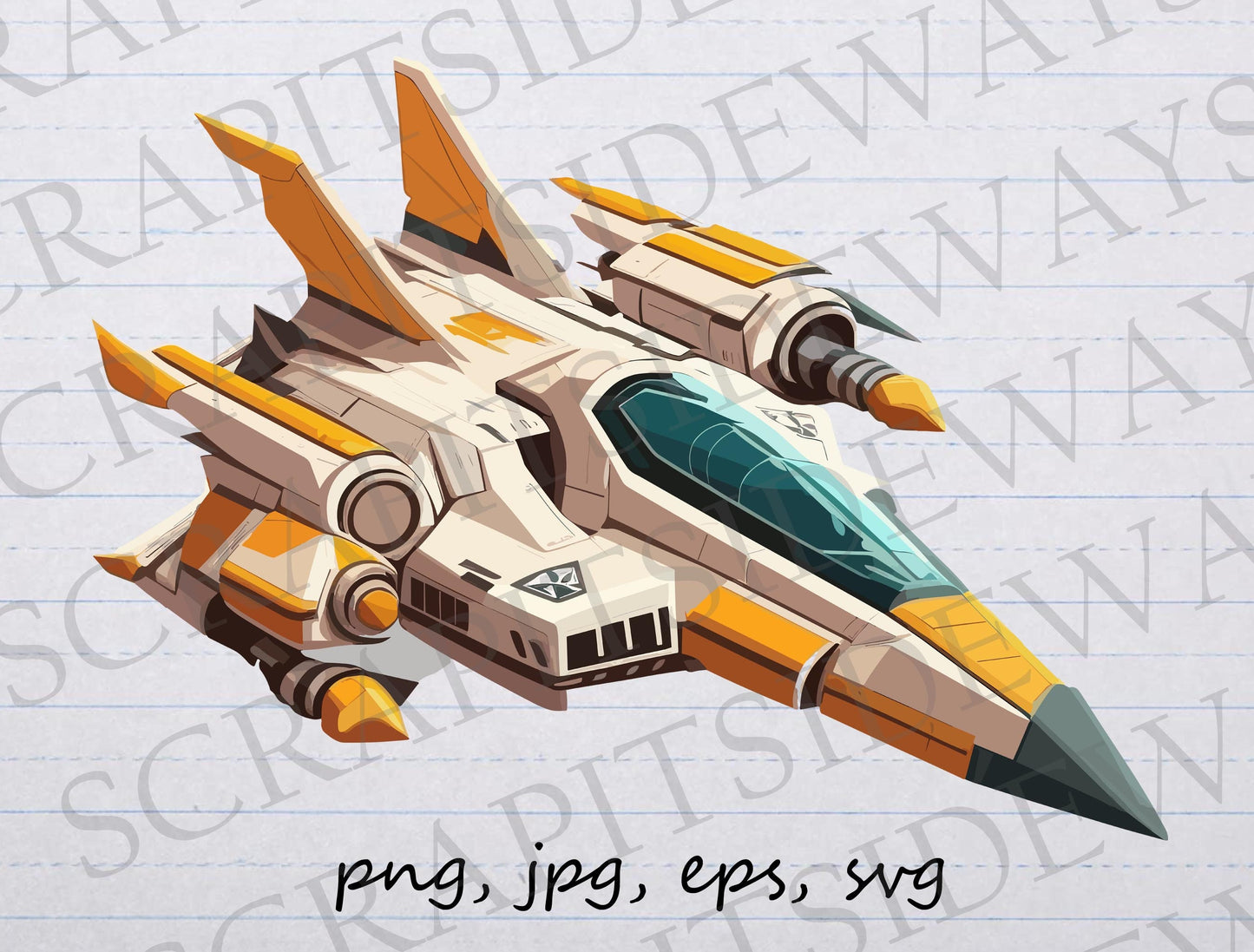 space ship star fighter clipart vector graphic svg png jpg eps sci-fi spaceship star ship