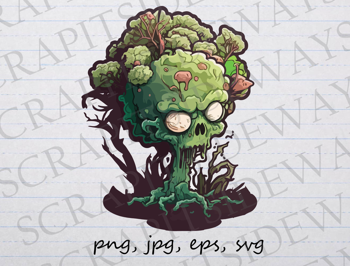 Fungus Zombie clipart vector graphic svg png jpg eps plant zombie scary spooky halloween