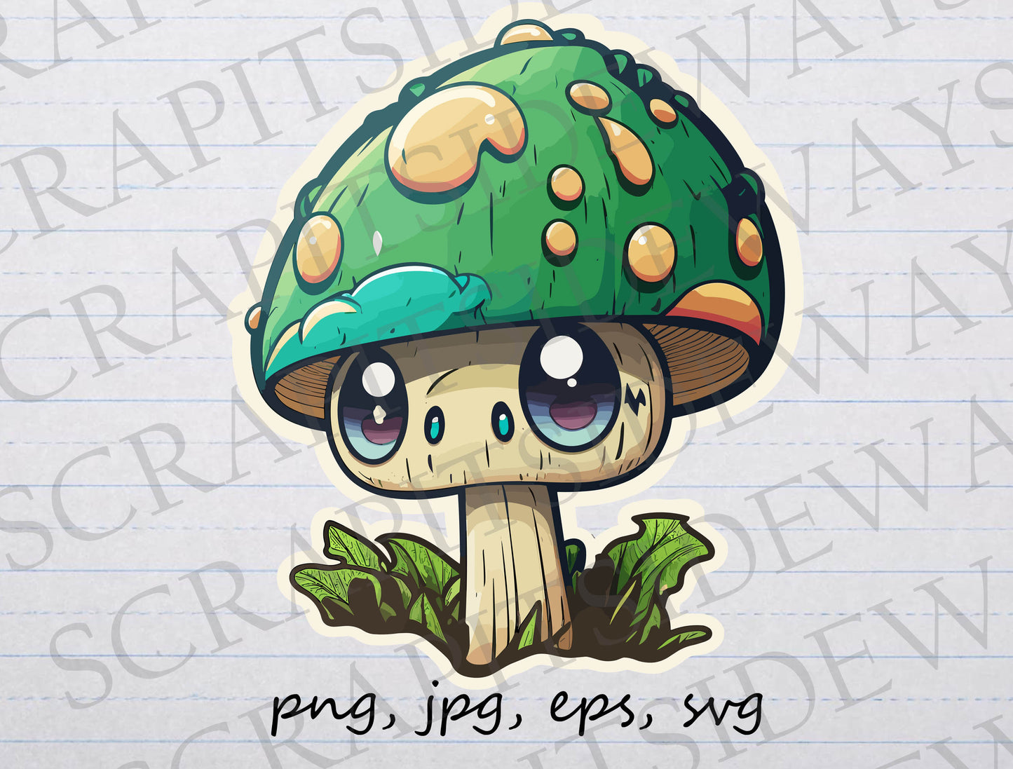 Mushroom creature 2 clipart vector graphic svg png jpg eps fantasy mushroom man fungus