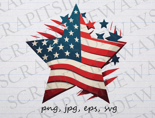 American flag star clipart vector graphic svg png jpg eps USA flag