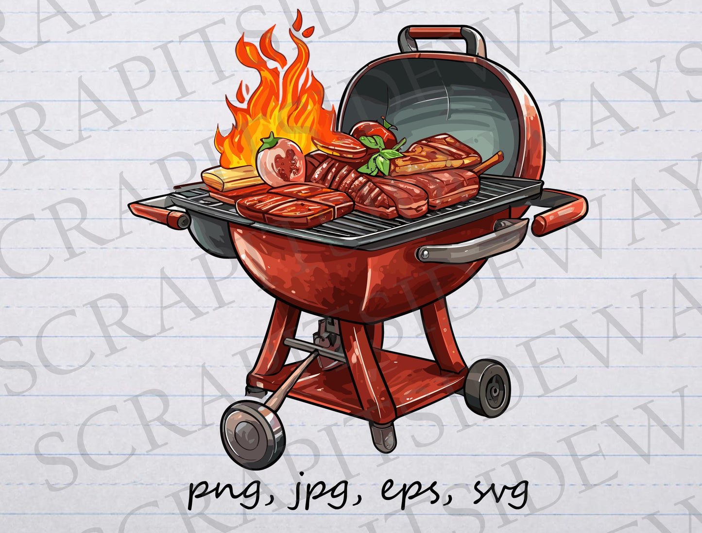 Barbecue clipart vector graphic svg png jpg eps BBQ hibachi summer grill