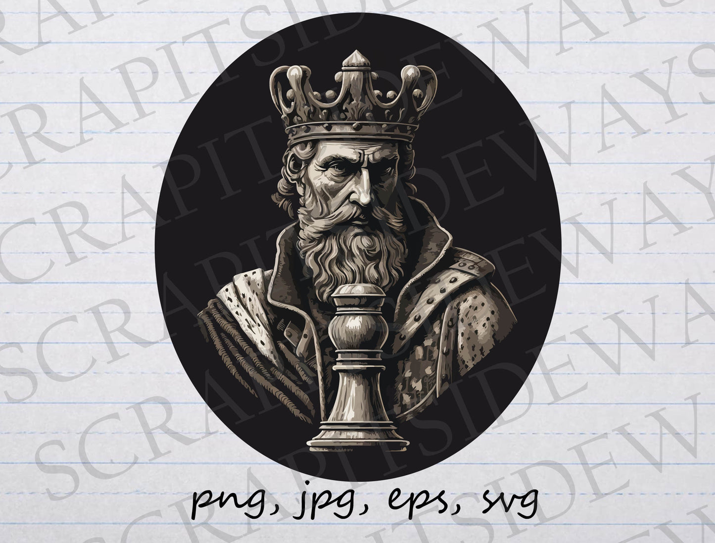 Chess king clipart vector graphic svg png jpg eps king piece table top gaming