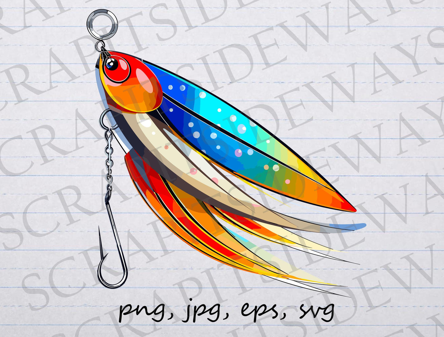 Fishing spinner lure clipart vector graphic svg png jpg eps fishing angler bait fisherman fisherwoman