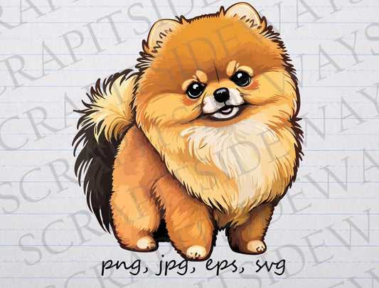 Cute pomeranian clipart vector graphic svg png jpg eps pom dog puppy