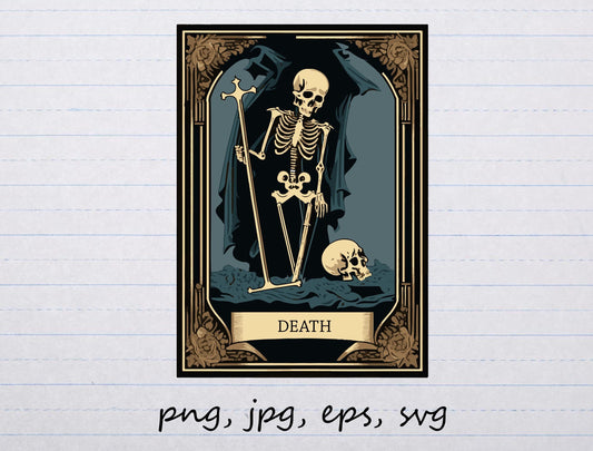 Tarot card Death vector graphic svg png jpg eps clipart mytic psychic fortune card