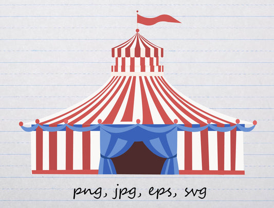 Circus tent clipart vector graphic svg png jpg eps birthday kids carnival