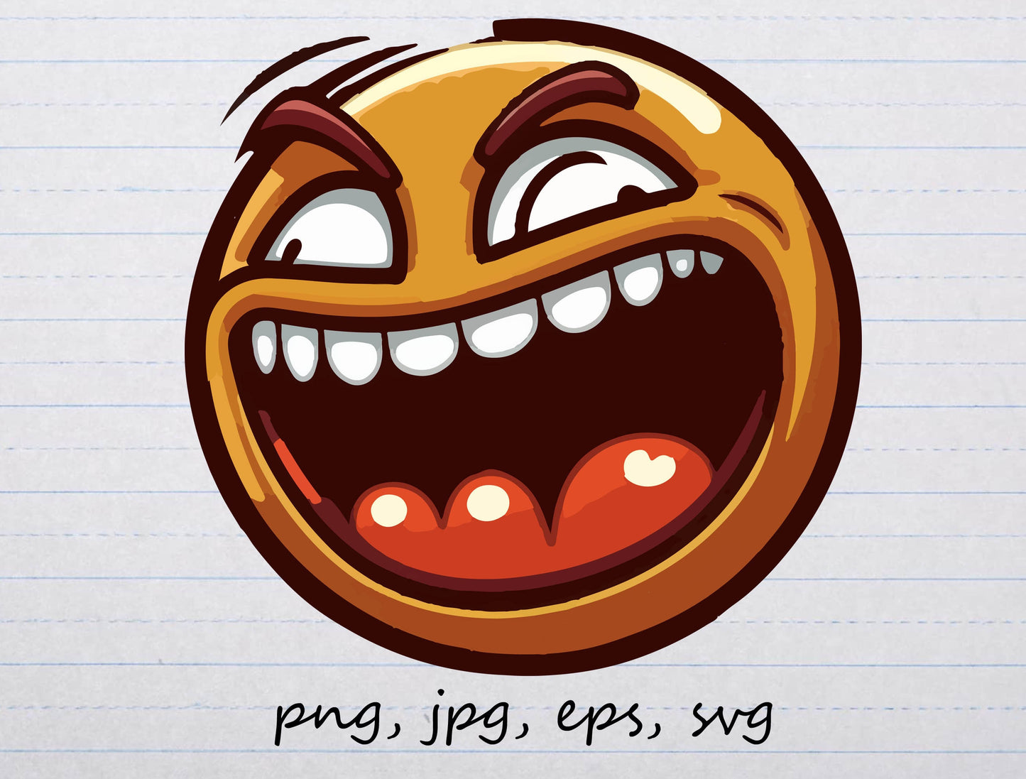 Laughing Maniac emoji clipart vector graphic svg png jpg eps evil emoji evil laugh