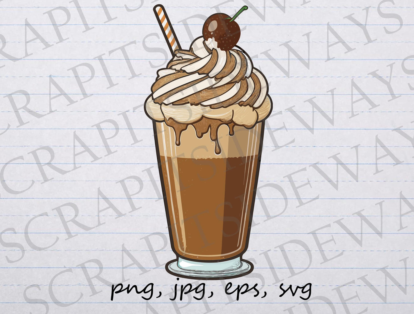 Root beer float clipart vector graphic svg png jpg eps t-shirt design sticker design soda fountain beverage drink