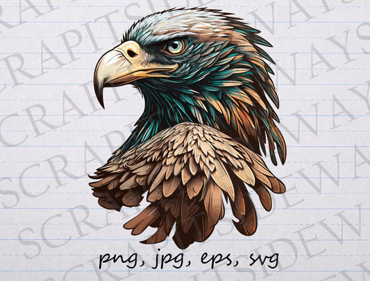 Bald eagle head clipart vector graphic svg png jpg eps bird American