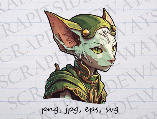 Cat Elf clipart vector graphic svg png jpg eps fantasy