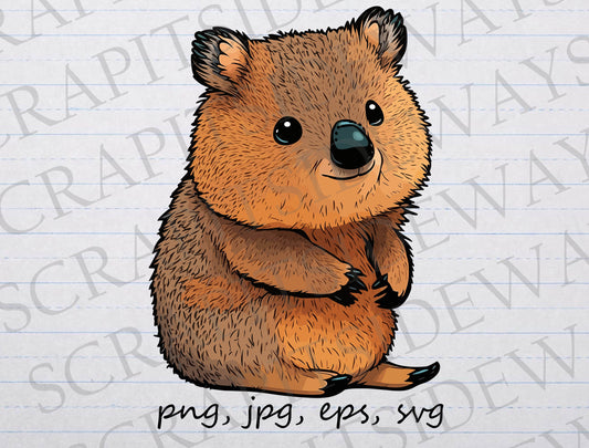 Quokka clipart vector graphic svg png jpg eps cute animal