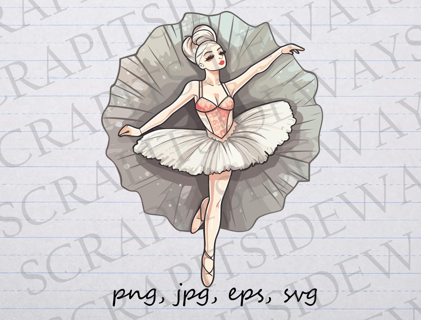 Ballerina clipart vector graphic svg png jpg eps sticker design t-shirt design beautiful cute ballet dancer