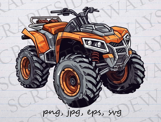 Quad Truck clip art clipart vector graphic svg png jpg eps, off-roading vehicle, ATV, mud runner