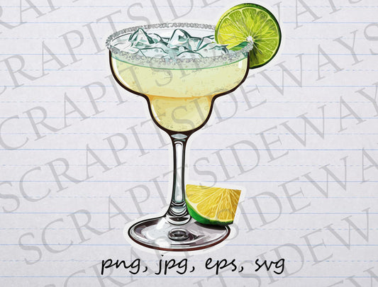 Margarita fancy drink clipart vector graphic svg png jpg eps beverage vacation